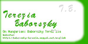 terezia baborszky business card